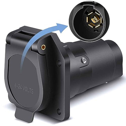 Nilight 7 Pin Male Trailer Round RV Blade Connector Socket - color: 7Pin Male Replacement Plug