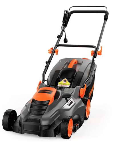 DOVAMAN 13 Amp 16" Lawn Mower, 98% Collection w/13.2-Gallon Bag
