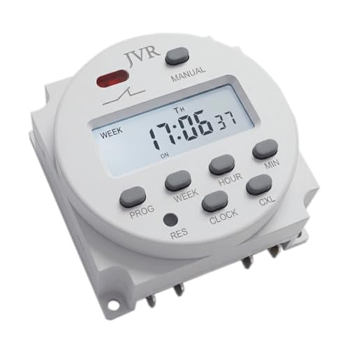 JVR Programmable 12V Timer Switch, 16 Schedules, DC AC Solar Relay Control