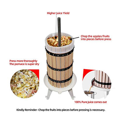 SQUEEZE master XL Fruit Apple Cider Wine Classic Press- 7.9 Gallon with Fruit Apple Wine Classic Crusher With Stand