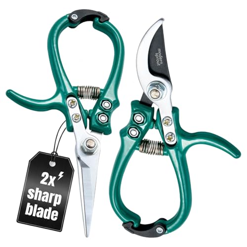 Modern Sprout Hand Pruners+Shears Set w/Blister -Gardening Tools - Ocean - color: Ocean
