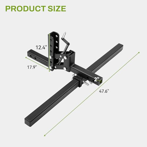 AUTOSAVER88 Heavy Duty Manual Implement Lift w/ 2" Receiver for ATV/UTV - size: 50in 1-Point Lift System with 2" Receiver