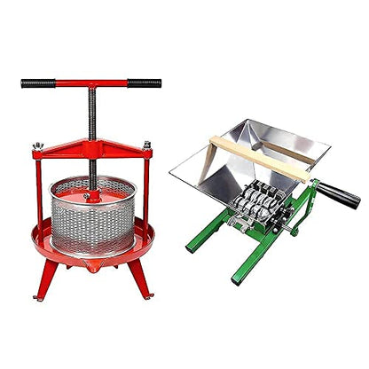 Fruit Wine Press and Crusher,100% Nature Apple&Grape&Berries Crusher Manual Juice Maker for Kitchen