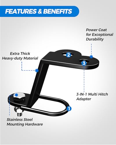 Xprite ATV/UTV 3-Way Hitch Adapter, Steel Hitch Mount with Bolt - color: Stlye 1