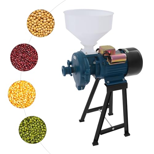 110V 2200W Commercial Corn Grinder Electric Dry Grain Mill with Funnel - color: 110V 2200W 1400RPM, Dry Grinder