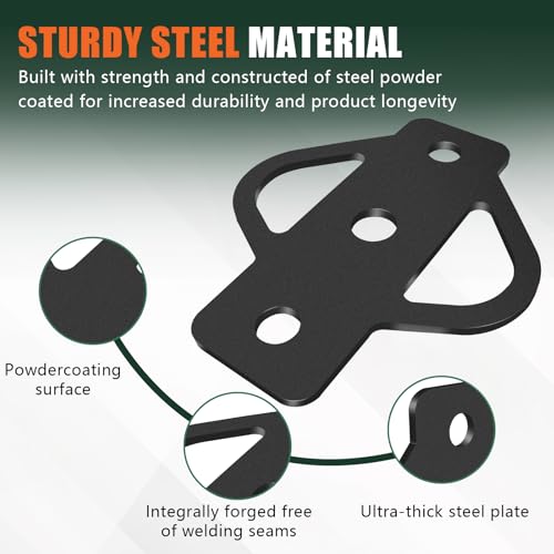 Chelhead 3 Way Trailer Hitch Adapter Steel Hook Mounting with Bolts - size: Flat Design
