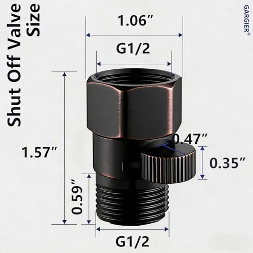 G1/2 IPS Shower Head Shut Off Valve - color: Oil Rubbed Bronze