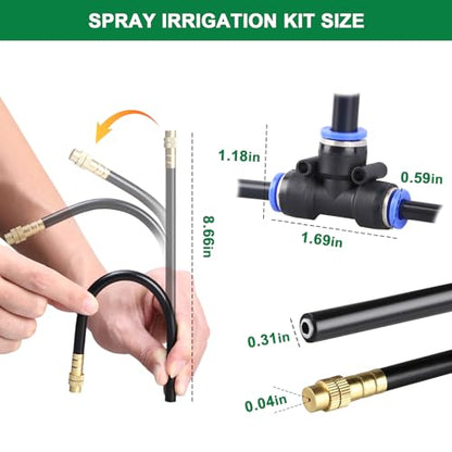 Drip Irrigation System, 2026-Upgrade 100Ft 1/4" Garden Watering System with 24 Pcs 360° Adjustable Copper Nozzles, DIY Kit for Garden, Lawn, Greenhouse, Raised Beds & Outdoor Plants - size: 100FT/24pcs