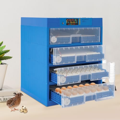 256 Eggs Incubator, Fully Automatic Egg Hatcher with LED Display & Automatic Egg Turning, Digital Poultry Hatcher for Chicken, Duck, Goose, Quail, Peacock Eggs (256) - size: 256