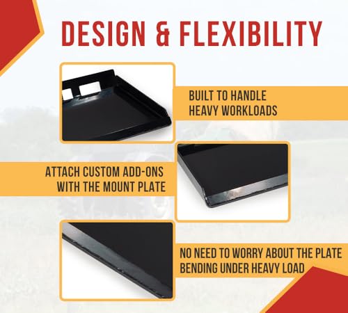 Mytee Products 5/16” Universal Quick Attach Plate Compatible w/ Kubota & Bobcat Skid Steers & Tractors - Heavy Duty Grade 50 Steel Skid Steers Quick Attachment Mount Plate - size: 5/16 Inch