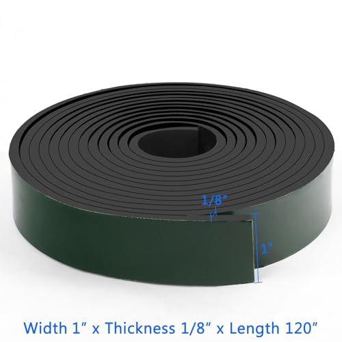 HooTown Adhesive Solid Rubber Strips, Self Neoprene Rubber Sheet Rolls Seal - size: 1”Wide x 120”Long, style: 1/8" Thick Adhesive