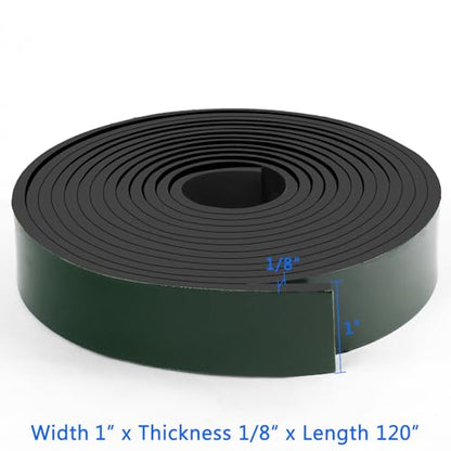 HooTown Adhesive Solid Rubber Strips, Self Neoprene Rubber Sheet Rolls Seal - size: 1”Wide x 120”Long, style: 1/8" Thick Adhesive