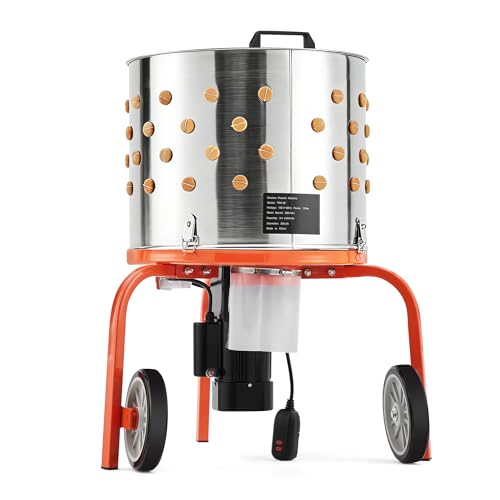 Chicken Plucker Machine, 20 inch Drum Stainless Steel Poultry Plucker - color: Orange