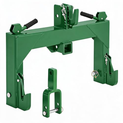 IDEALHOUSE 3-Point Quick Hitch with 2" Receiver & Versatile Top Adapter - color: Green
