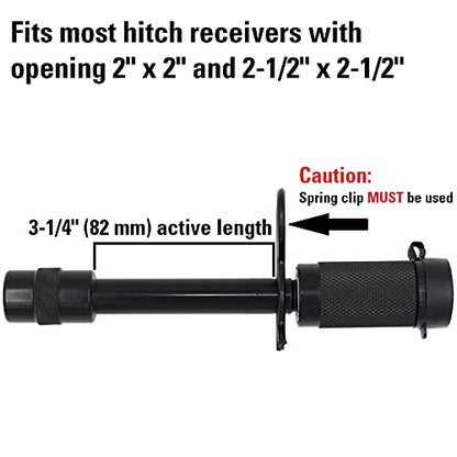 TowWorks 79632 Keyed Alike 5/8" Trailer Hitch Lock Set with Extra Long 3-1/4" Span, Double Safety Tow Hitch Receiver Locking Pin for Class III IV Hitches with 2" and 2.5" Receivers, 2-Pack - color: Black 2pcs 5/8" Keyed Alike
