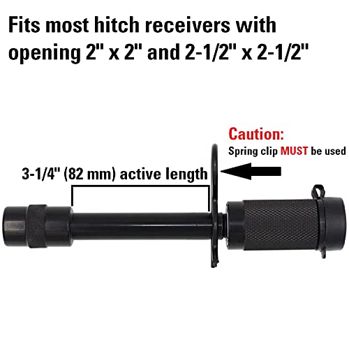 TowWorks 79631 Keyed Unique 5/8" Trailer Hitch Lock with Extra Long 3-1/4" Span, Double Safety Tow Hitch Receiver Locking Pin for Class III IV Hitches with 2" and 2.5" Receivers - color: Black 1pc 5/8"
