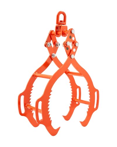 VEVOR 36in Log Lifting Tongs 4 Claw Solid Steel Log Grapple Swivel Tools - size: 36in, style: 4 Serrated Claw
