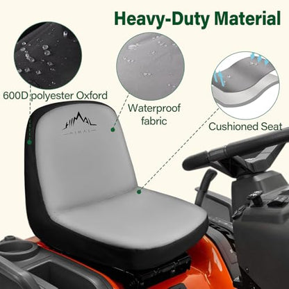Himal Riding Lawn Mower Seat Cover, Durable 600D Polyester Oxford Durable Tractor Seat Cover,Large - size: Large