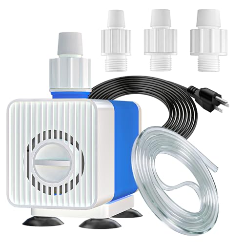 Knifel 530GPH Submersible Water Pump with 6.9ft. High Lift for Fountains | with 4.9ft. Hose，Ultra-Quiet, Adjustable Flow Rate for Hydroponics, Ponds, Aquariums, and More - size: 530GPH
