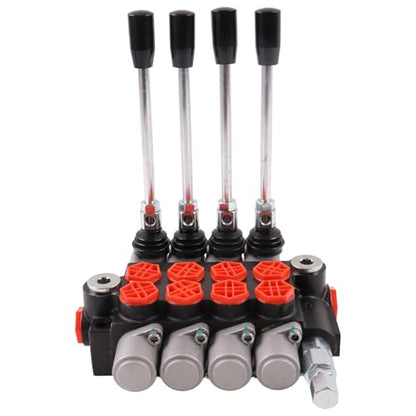 Solarhome 4 Spool 11GPM Hydraulic Directional Control Valve Double Acting Cylinder BSPP 17MPa Open
