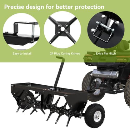 YINTATECH 40 Inch Plug Aerator Tow Behind, Pull Behind Core Aerator Tool - size: 40 Inch