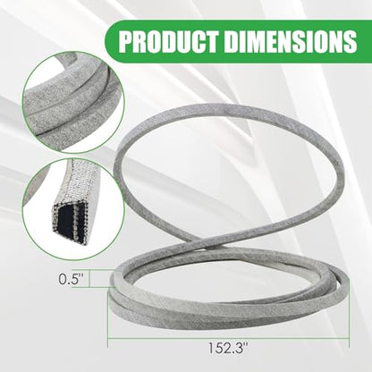 M158131 Mower Deck Belt Fit for John Deere M154296, Aramid Cord - size: 0.5" x 152.3"