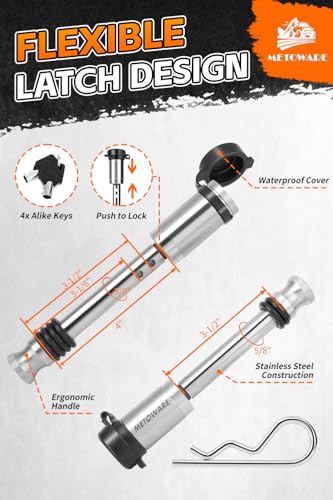 METOWARE 2.5'' Aluminum Adjustable Trailer Hitch, 8'' Drop/Rise,18K GTW - color: Black, size: 8'' Drop