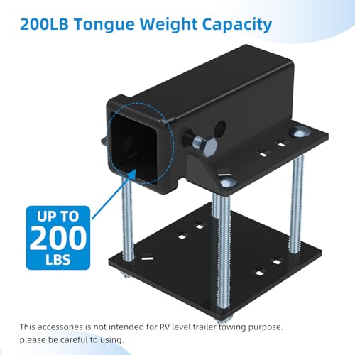 Bolt-On RV Hitch Receiver - 2" Adapter for 3-4" Camper Beams, 200lbs Reinforced Cargo Rack & Bike Mount - size: 200LBS