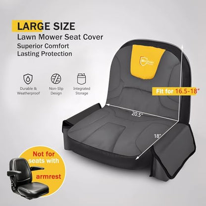 IC ICLOVER Lawn Mower Seat Cover, Padded Riding Mower Seat Cushion - Medium - size: Medium