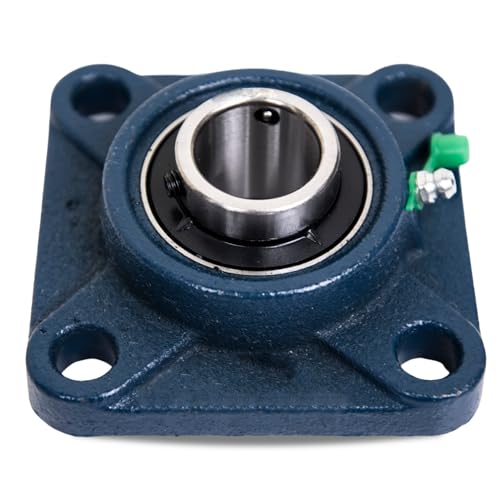 Jeremywell UCF207-20 Pillow Block Bearing (2 Pack), 1-1/4 inch Bore, 4-Bolt Flange Mounted, Solid Base, Self-Alignment,Square - size: UCF207-20