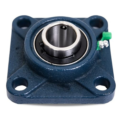 Jeremywell UCF207-20 Pillow Block Bearing (2 Pack), 1-1/4 inch Bore, 4-Bolt Flange Mounted, Solid Base, Self-Alignment,Square - size: UCF207-20