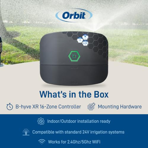 Orbit B-hyve XR Smart Sprinkler Timer - 16-Zone - WiFi-Enabled Indoor/Outdoor Irrigation Controller - App Control - Weatherproof Watering System - Multi Zone - Custom Programs - 57995 - size: 16-Zone