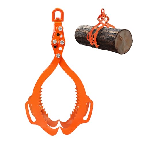 VEVOR 36in Log Lifting Tongs 4 Claw Solid Steel Log Grapple Swivel Tools - size: 36in, style: 4 Serrated Claw