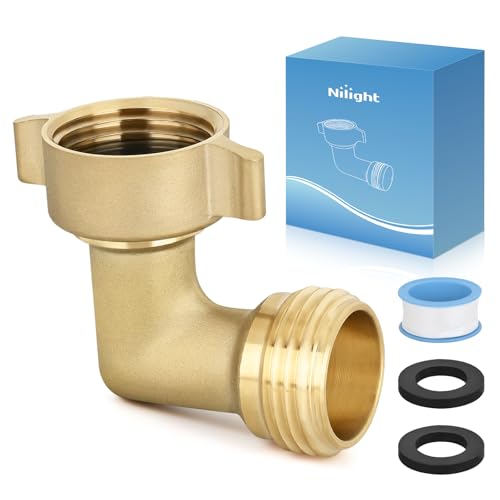 Nilight 90 Degree Hose Elbow, 3/4" Brass Water Connector for RV Camper - size: 90 Degree Hose Elbow