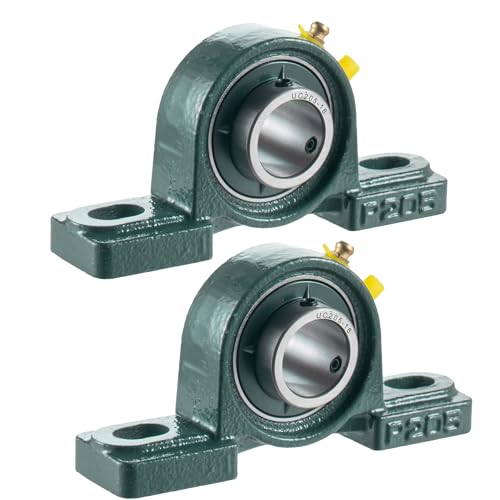 2 Pieces Pillow Block Mounted Ball Bearing UCP205, 25mm Bore, Self Aligning