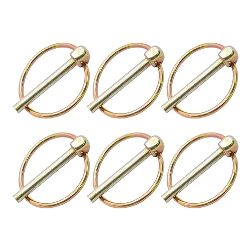 6PCS 4.5mm(3/16") Lynch Pin Assortment Kit with Ring, for Farm Tractors, Trailers, Trucks, Lawn Mowers & Equipment Attachments - size: 4.5mm/0.18”