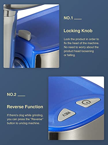Electric Meat Grinder Heavy Duty Meat Mincer with Sausage Stuffer Kit - color: Blue