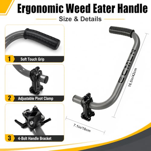 Upgraded Weed Eater Handle, Ergonomic Gray String Trimmer Handle - color: Gray