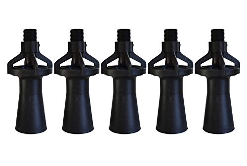 Eductor Nozzle - NPT Fluid Mixing Eductors - Glass Reinforced Polypropylene - Minimal Maintenance and Clog Resistant Tank Mixing Agitation Nozzles - 1/2 inch (5 Count) - size: 1/2" NPT, style: 5 Count