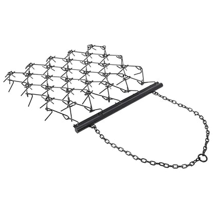 4x4FT Steel Drag Harrow Field Leveling Chain Rake for ATV UTV Tractor Black - size: 4x4ft