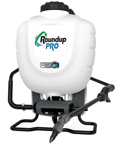 Roundup Pro 190327 No Leak Pump Backpack Sprayer for Herbicides, Weed Killers, and Insecticides white 4 gallon