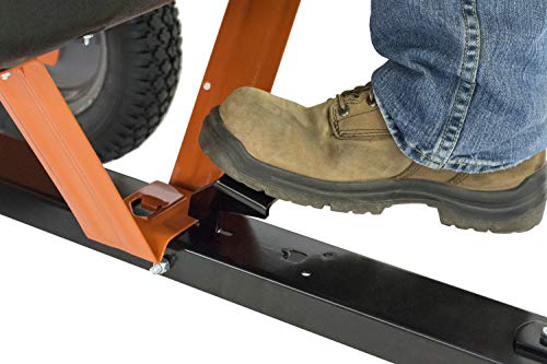 Agri-Fab 45-0533 650 lbs Tow Behind Poly Dump Cart, 10 CU. FT.; Lawn & Garden Cart/Trailer for Lawn Mowers, 16" Pneumatics Tires, Easy to Use Foot Pedal Dumping Lever - style: 650 lb. Poly Tow-Behind Dump Cart