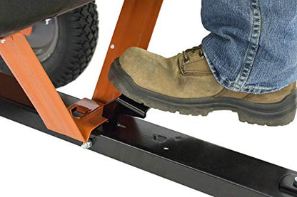 Agri-Fab 45-0533 650 lbs Tow Behind Poly Dump Cart, 10 CU. FT.; Lawn & Garden Cart/Trailer for Lawn Mowers, 16" Pneumatics Tires, Easy to Use Foot Pedal Dumping Lever - style: 650 lb. Poly Tow-Behind Dump Cart