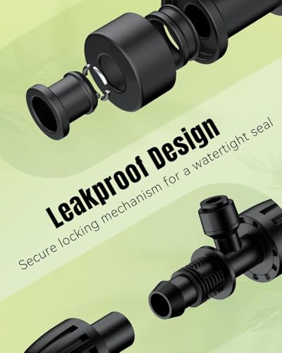 Pawfly 12 Pcs 1/2'' to 1/4'' Barbed Tee Quick Connectors, Drip Irrigation Tee Connectors with Anti-Drop Locked Nuts, Push-to-Fit Drip Irrigation Fittings Parts for Garden Lawn, 3-Way Reducing Tees - size: 12pcs 3 Way Reducing Tee