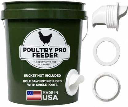 Poultry Pro DIY Chicken Feeder Kit, Poultry Feed, Weatherproof, 1 Port - style: Original Feeder 1 Pack