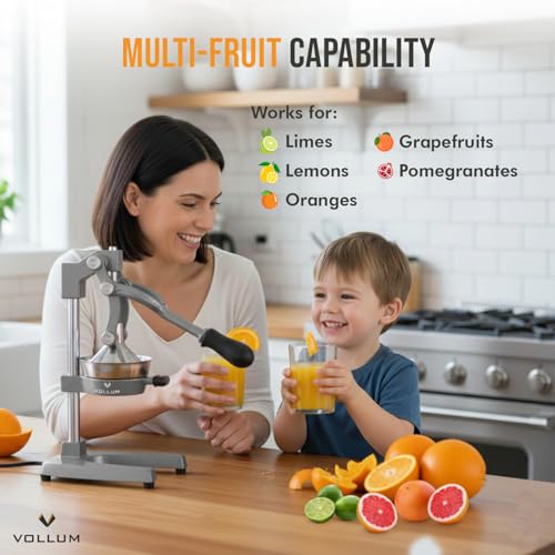 Vollum Manual Citrus Juicer Squeezer – Stainless Steel, Cast Iron - color: Gray