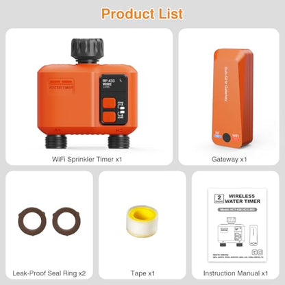WiFi Sprinkler Timer 2 Zone, Smart Water Timer for Garden Hose Irrigation - style: 2 Outlet