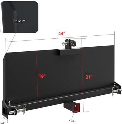 Garvee 3 Point Attachment Adapter, Skid Steer Plate 2 Inch Trailer Hitch Receiver, Adjustable Width Lift Arms From 8" to 43" for Front Loader Case