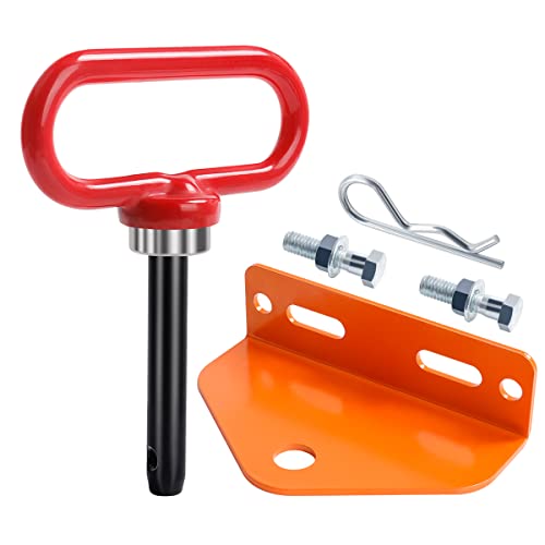 Universal Heavy Duty Zero Turn Mower Trailer Hitch with Magnetic Hitch Pin - color: Red+Orange