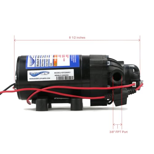 OEM Everflo 2.2 GPM, 12 Volt, 70 PSI, Diaphragm Pump EF2200, EF2200-BOX, EF2200BOX